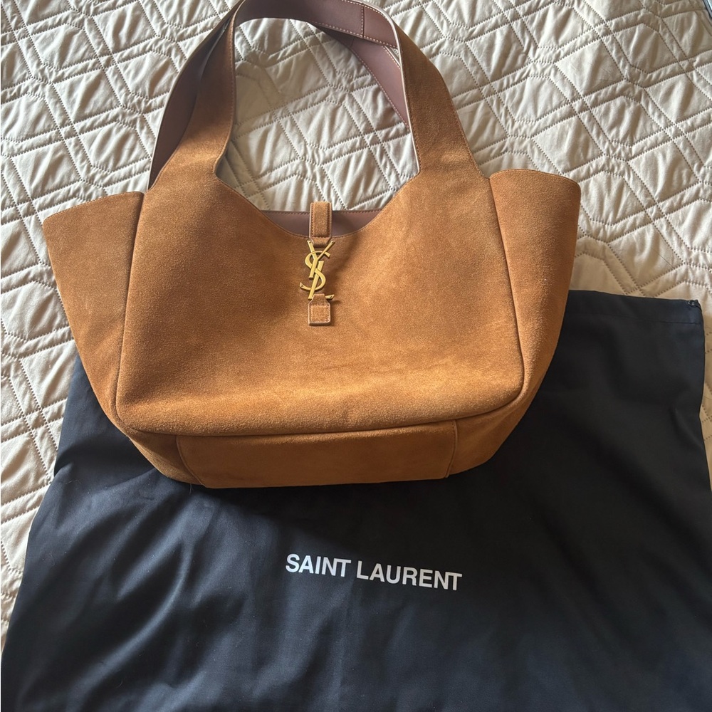 Saint Laurent Tan Suede Tote Bag